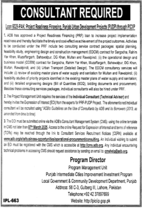 Job 2025 at PCIIP Lahore