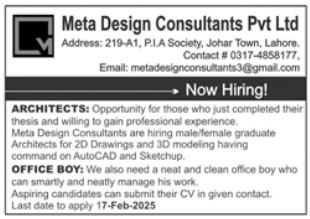 Jobs for Meta Design Consultants in Lahore in 2025