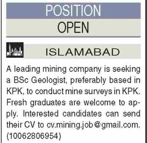 Jobs for Geologists in Mining Companies in KPK in 2025